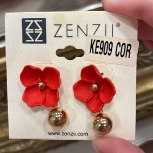 NWT orange flower earrings